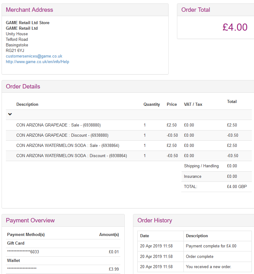 Example Transaction